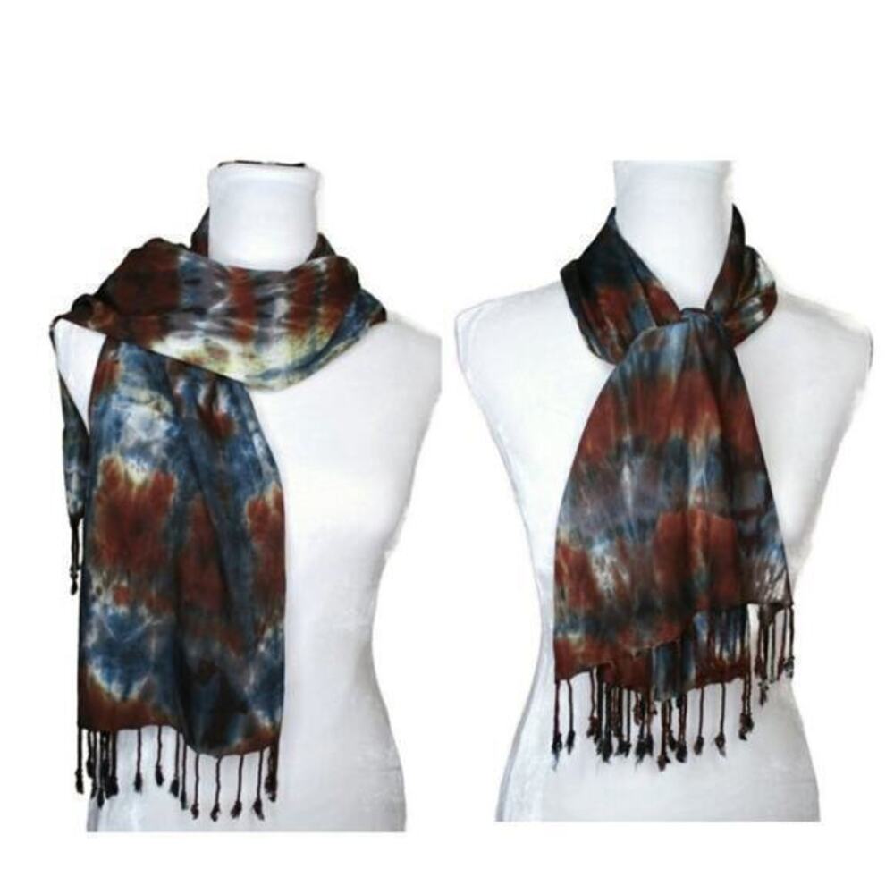 NEW Artisan Hand Dyed‎ Scarf with Fringe